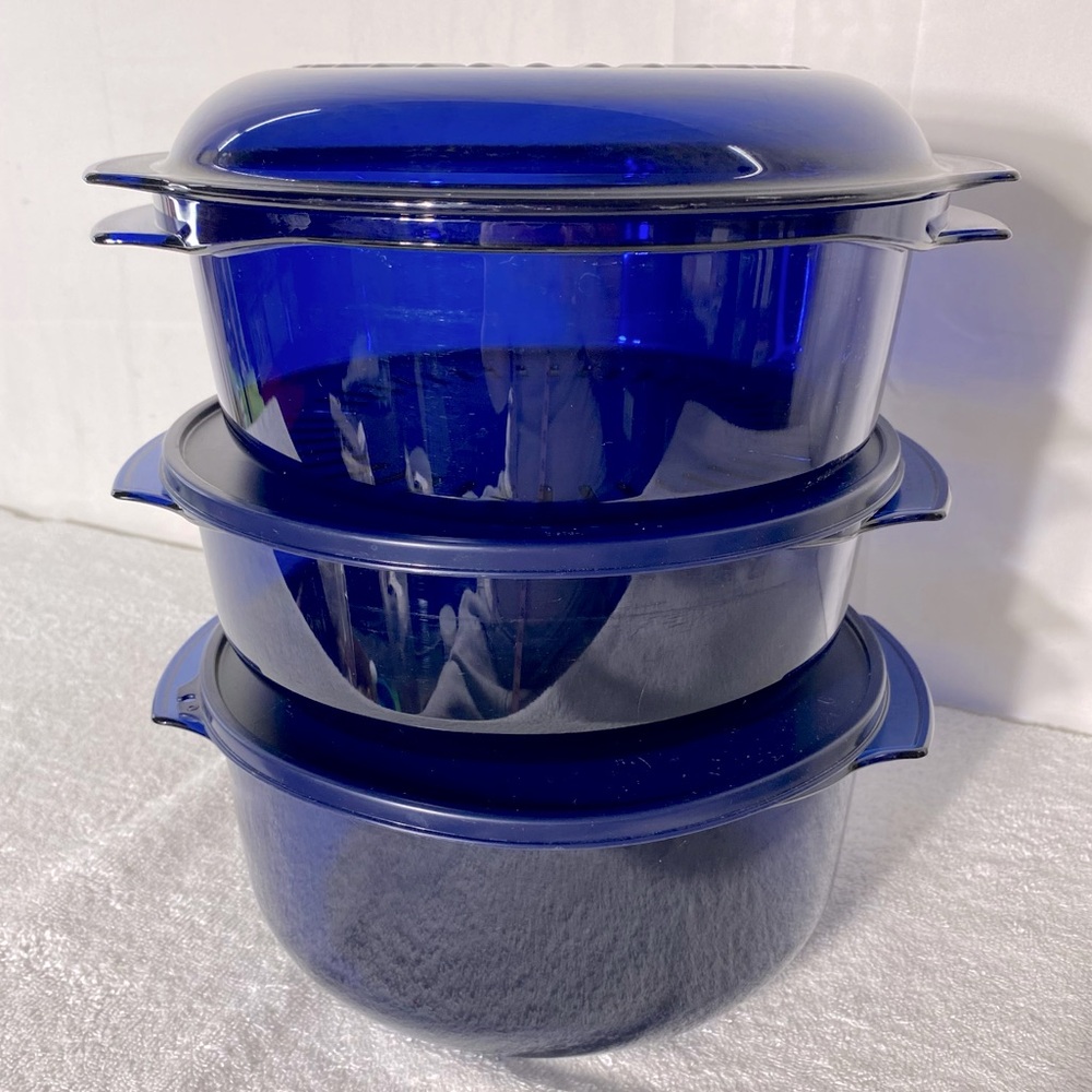 Tupperware Blue Microwave Stack Cooker Set 6Pc - Picture 5 of 16